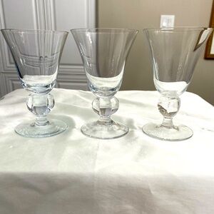 SET OF 3 VERY RARE BLANKA BY MALERAS SWEDEN SMALL WINE GLASSES
